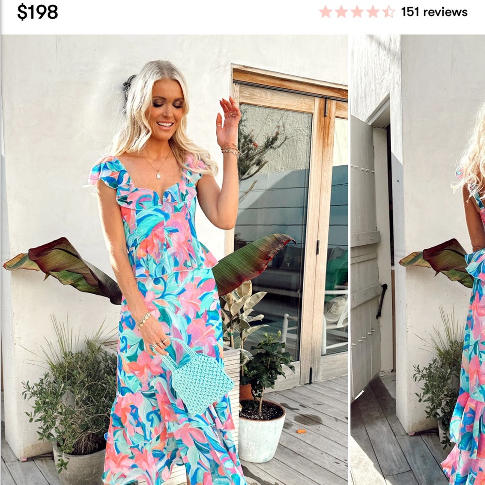 Show me Your MuMu Reese Ruffle Dress Hibiscus Punch